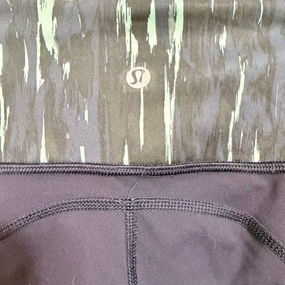 Lululemon All The Right Places Crop Leggings 4 Navy Blue Teal Printed Yoga Pants - Picture 7 of 7